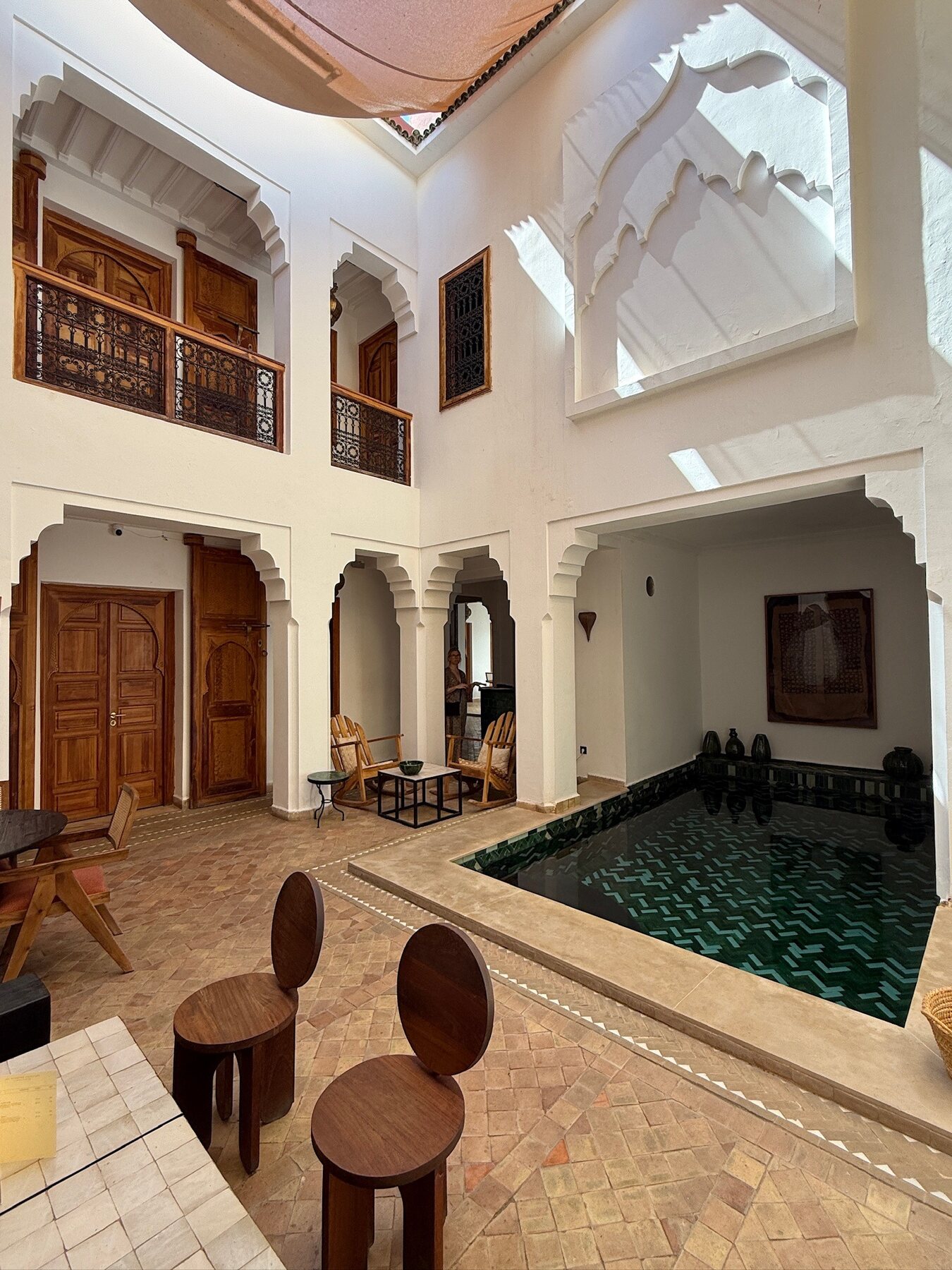 Riad RK sunlit courtyard architecture