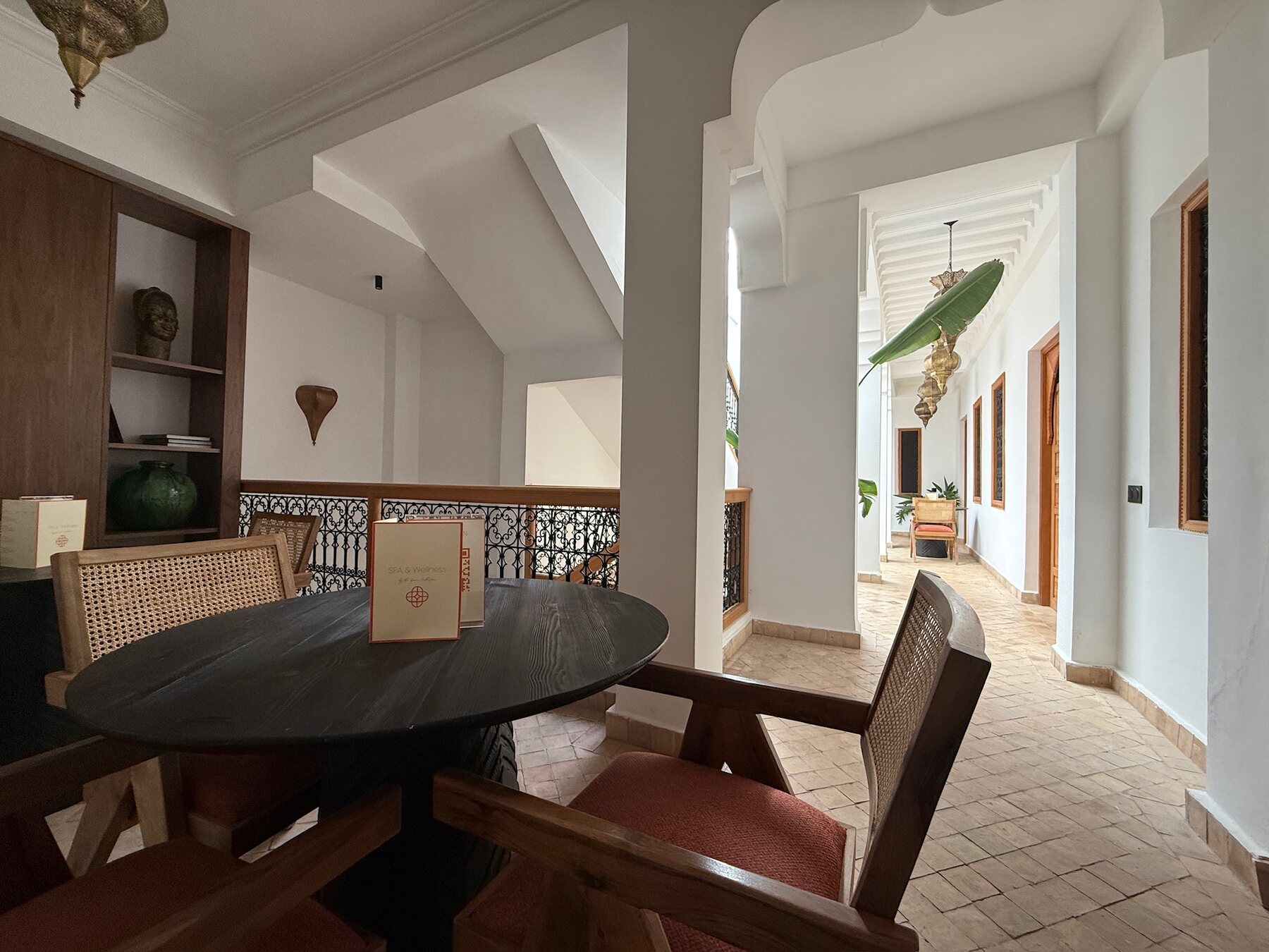 Riad RK upper-floor dining and gallery