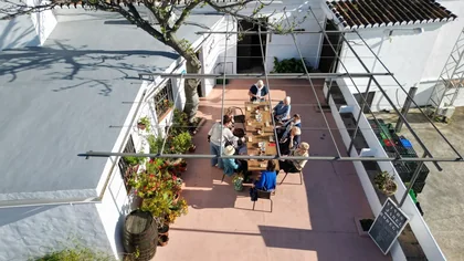 A shared meal on the terrace · Spain retreat 2025