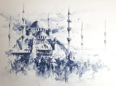 Istanbul, a watercolour by Jurga Vilimaite
