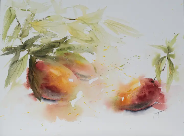 Mangoes, a watercolour painting by Jurga Vilimaite