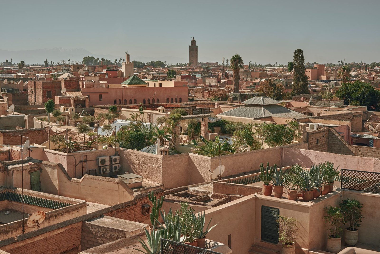 Warm rooftops across the Marrakech medina